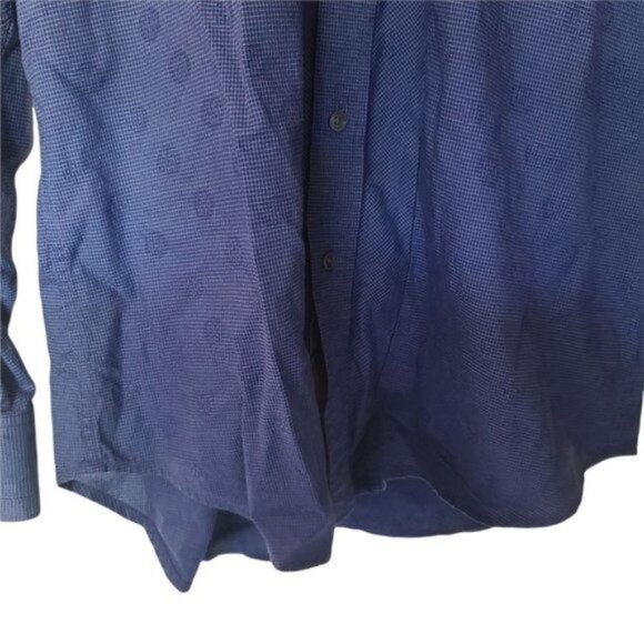 Robert Graham‎ Mens Button Up Shirt 100% Cotton Flip Cuff Blue Plaid L Large - Picture 5 of 11